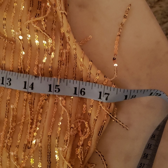 NWT gold sequin v-neck cocktail dress m - Picture 9 of 13